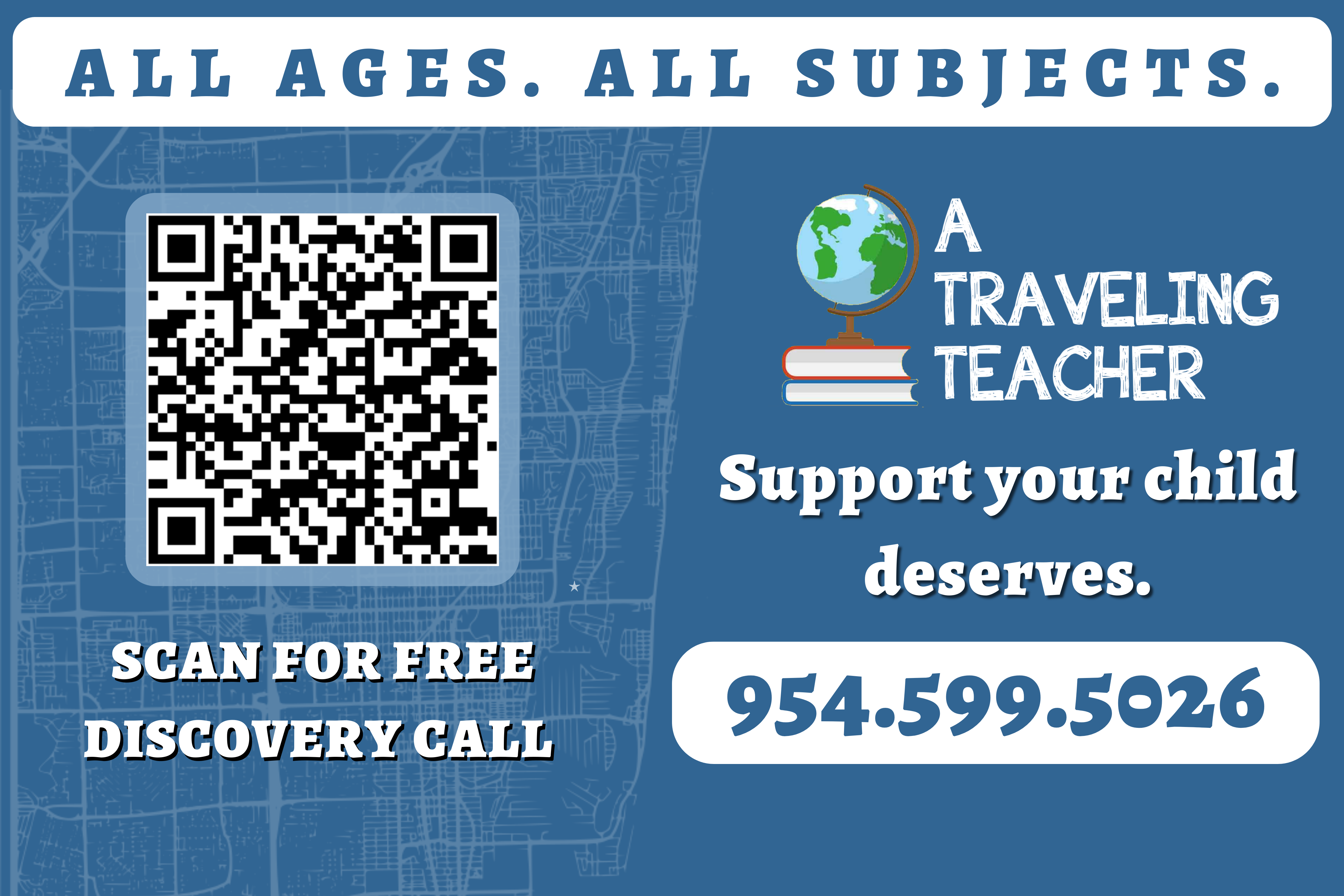 Traveling Teacher banner design — brand identity by IIIDCO, South Florida
